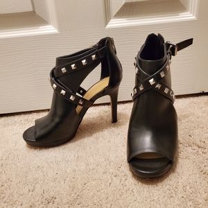 Black studded ankle booties